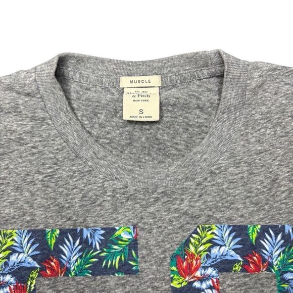 Vintage Abercrombie & Fitch Muscle Mens T Shirt Size Small Preppy Y2K Gray - Picture 2 of 10